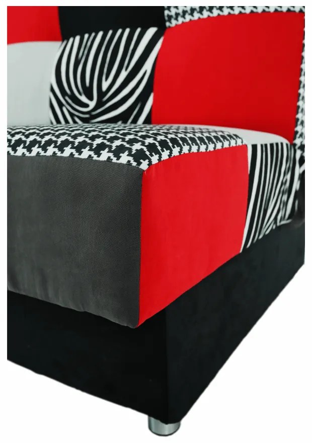 Canapea, textil roşu/gri/negru, ALABAMA