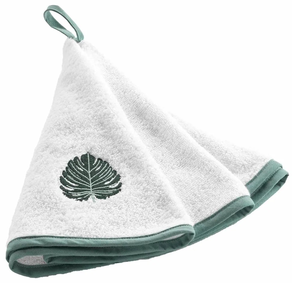 Prosop alb/verde din bumbac frotir 60 cm Ardenia – douceur d'intérieur
