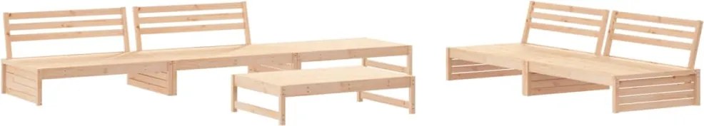 vidaXL Set mobilier relexare de grădină, 6 piese, lemn masiv de pin
