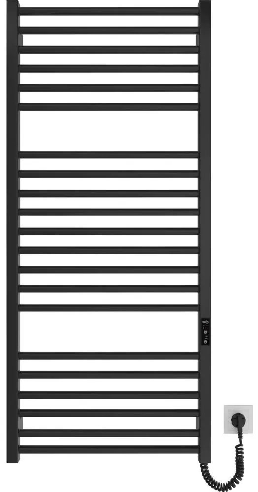 Radiator de baie tip scară HF DERBY, 255 W/230 V, 117 x 53 cm, negru