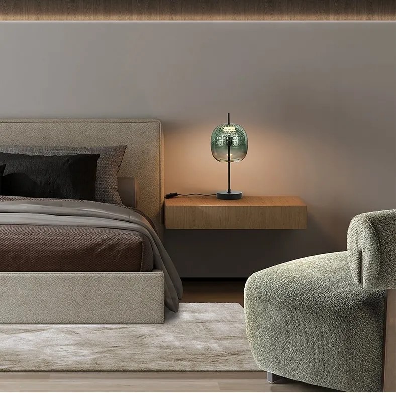 Veioza LED moderna sticla verde Mares