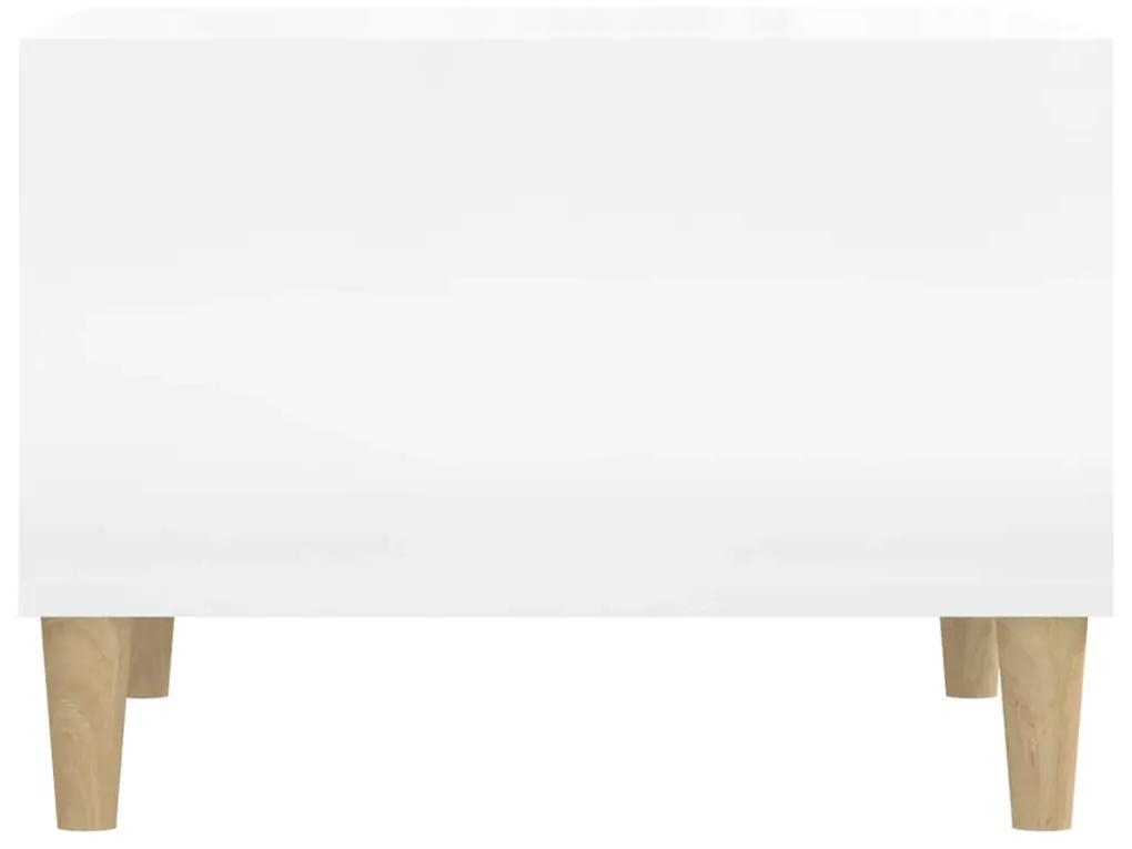 Masuta de cafea, alb extralucios, 60x50x36,5 cm, lemn compozit 1, Alb foarte lucios