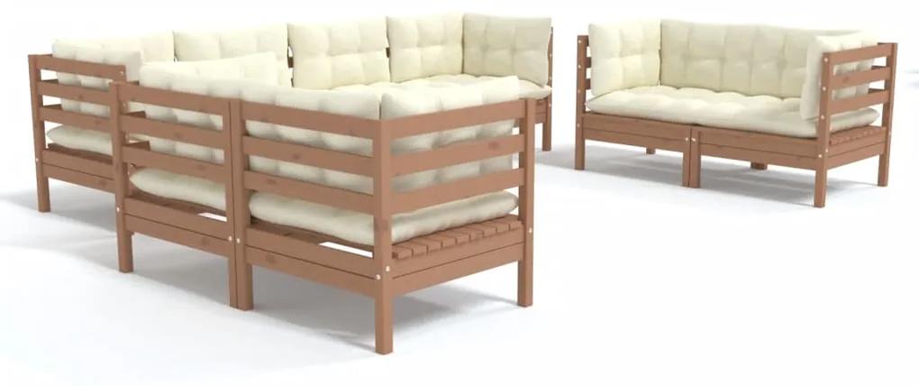 3096271 vidaXL Set mobilier de grădină cu perne, 8 piese, lemn masiv de pin