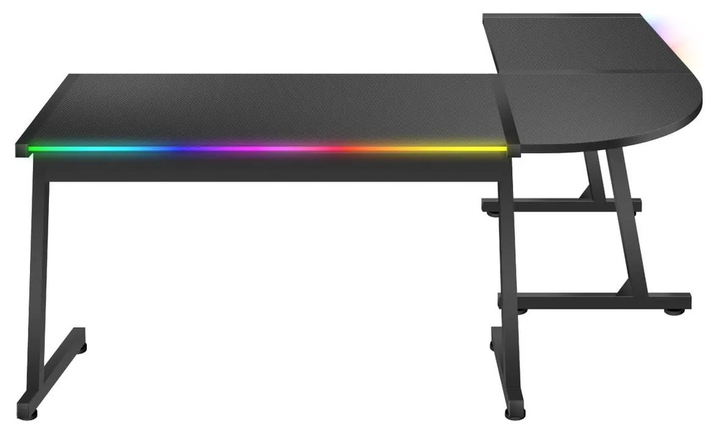 Masă PC de colț Hyperion 6.0 (negru + multicolor) (cu iluminat LED). 1087515