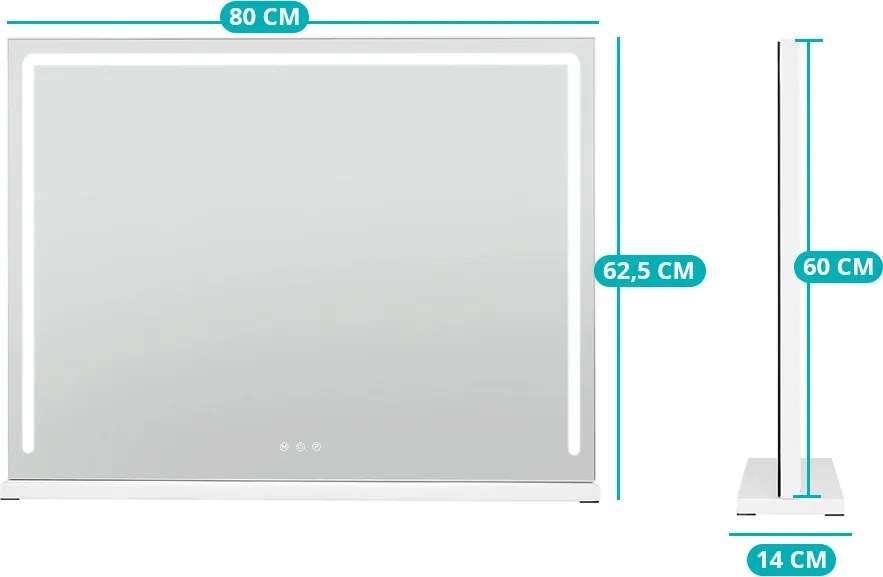 Oglindă cosmetică Hollywood LED 80x14x62,5 cm