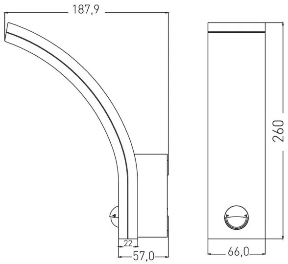 Aplică de perete LED pentru exterior cu senzor de mișcare și senzor crepuscular, 20W, 230V, IP65
