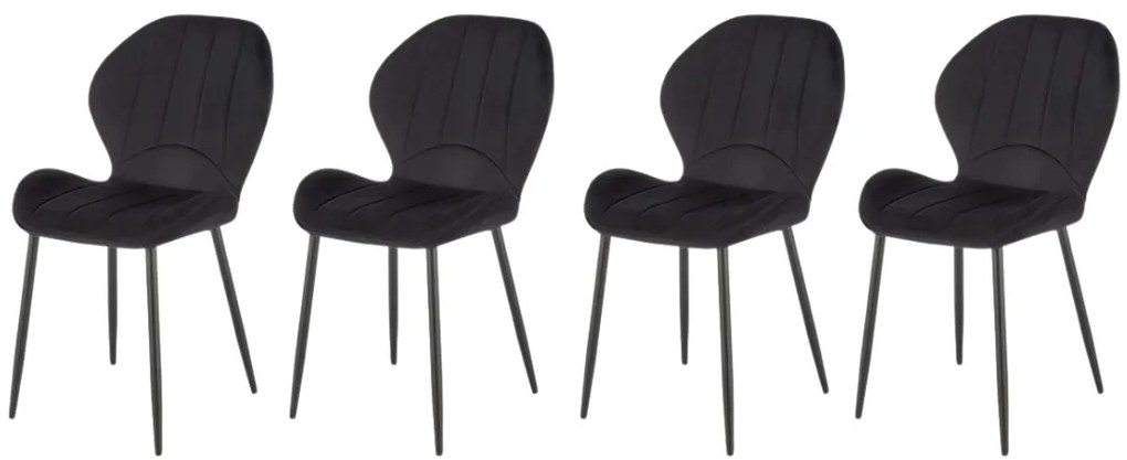 Set 4 scaune K538 velvet negru