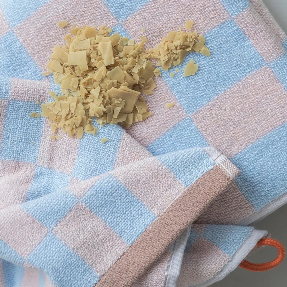 Prosop albastru/roz din bumbac organic 70x133 cm Retro – Mette Ditmer Denmark