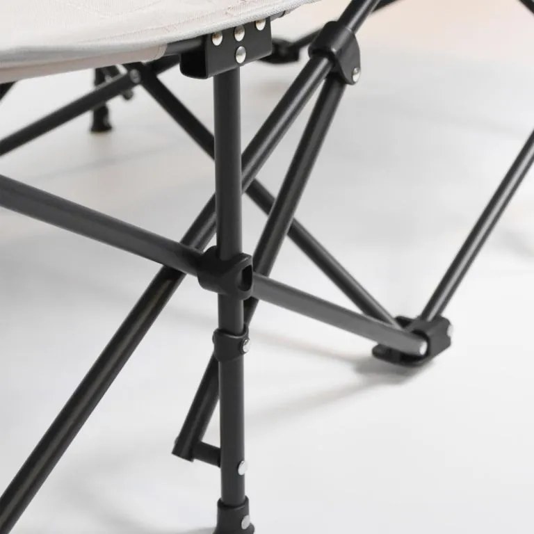 Șezlong pliabil, bej, geantă de transport