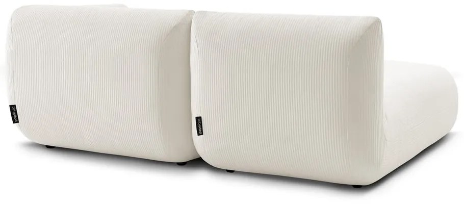 Colțar alb cu tapițerie din catifea reiată (cu colț pe partea stângă ) Lecomte – Bobochic Paris