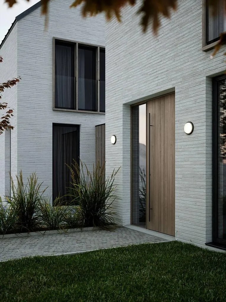 Aplica LED de perete pentru iluminat exterior design modern IP54 Cuba Energy Round negru 2019161003 NL