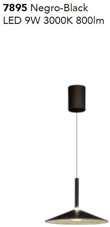 Lustra/Pendul LED reglabil CALICE negru 9W