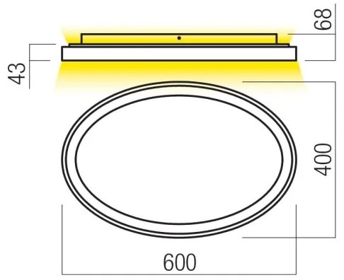 Redo 01-3807 - Plafonieră LED dimabilă NOBU LED/60W/230V aurie
