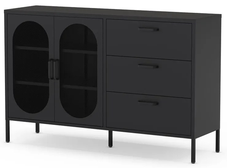 Comodă neagră 140x90 cm Diora – Marckeric