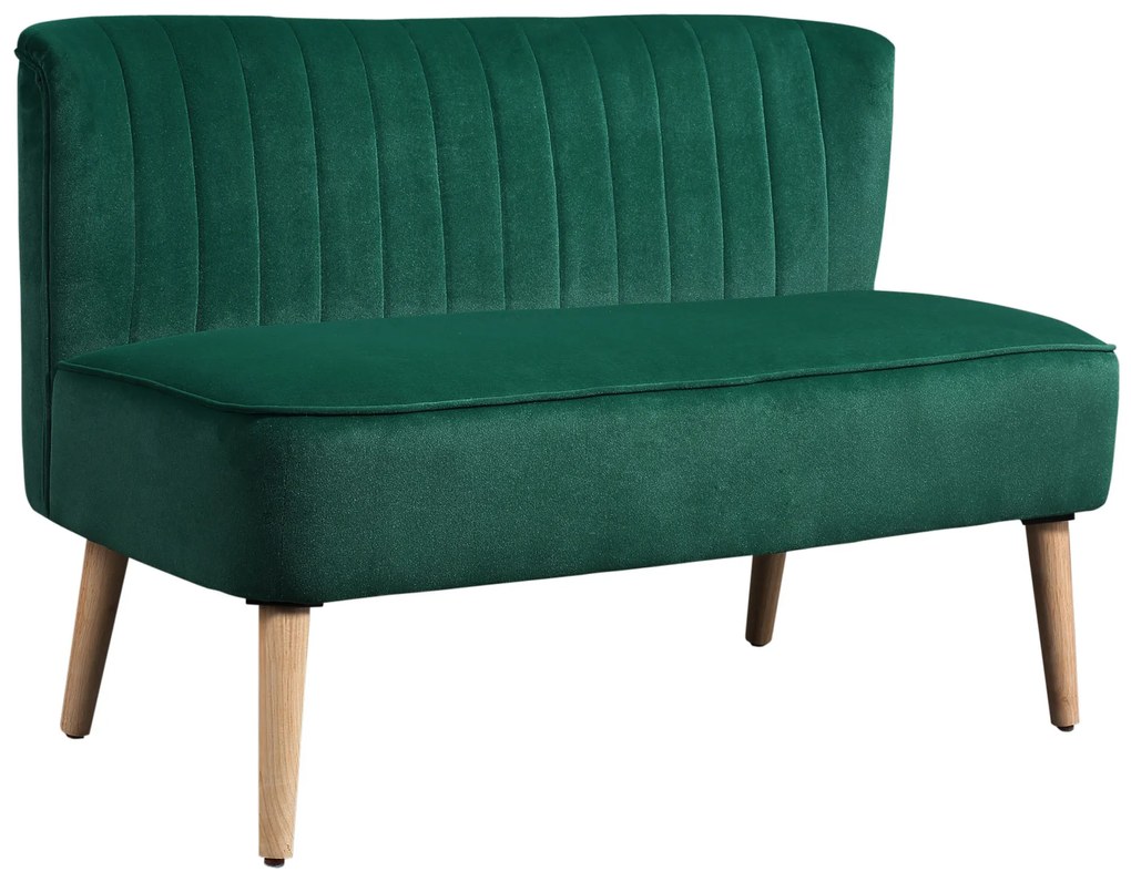 Canapea HOMCOM pentru două persoane - Mobilier de șezut elegant și confortabil în verde închis | Aosom Romania