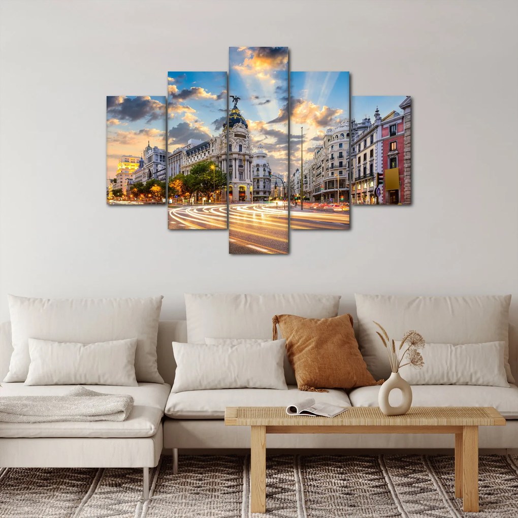 Tablou - Calle Gran Vía, Madrid, Spania (150x105 cm)