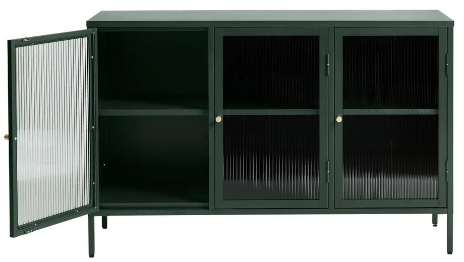 Vitrină din metal Unique Furniture Bronco, înălțime 85 cm, verde