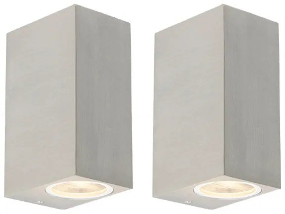 Set de 2 aplice moderne din aluminiu cu 2 lumini IP44 - Baleno