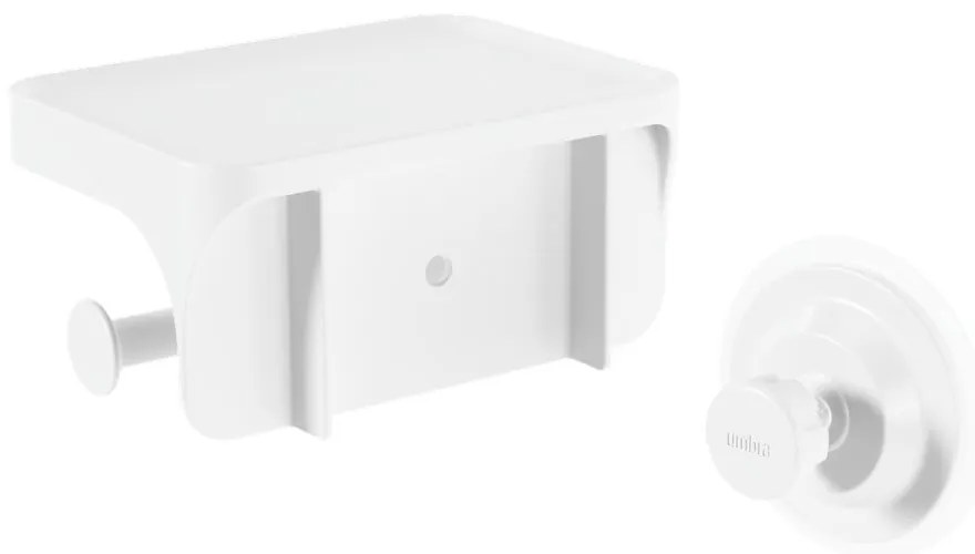 Suport pentru hârtie igienică alb autoadeziv din plastic reciclat Flex Adhesive – Umbra