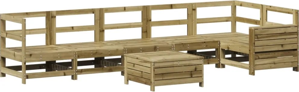 vidaXL Set canapea de grădină, 7 piese, lemn de pin tratat