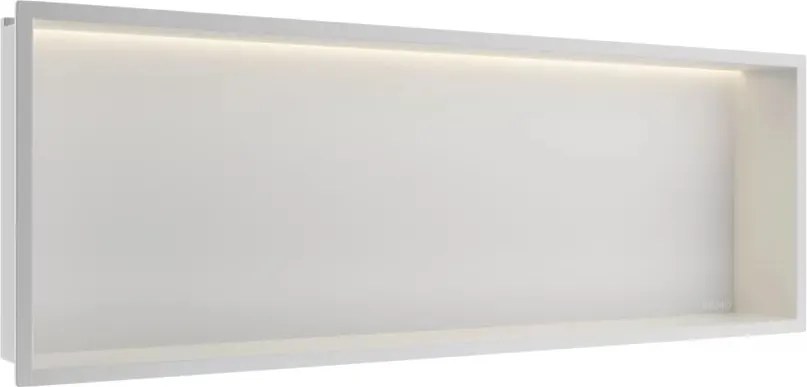 Raft incastrat dreptunghiular Balneo Wall-Box One LED cu rama 90x30x10 cm alb mat