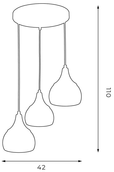 Lustră pe cablu AKTAN 3xE27/60W/230V neagră rotundă