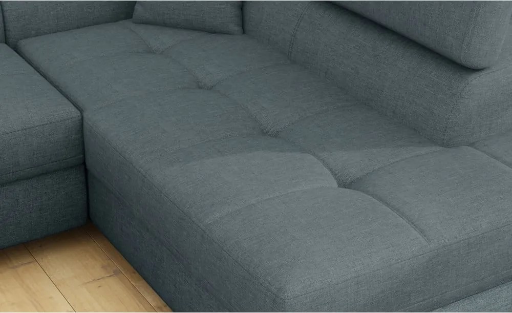 Colțar albastru extensibil/cu spațiu de depozitare (cu colț pe partea dreaptă/în formă de ”L”) Anton – ELTAP