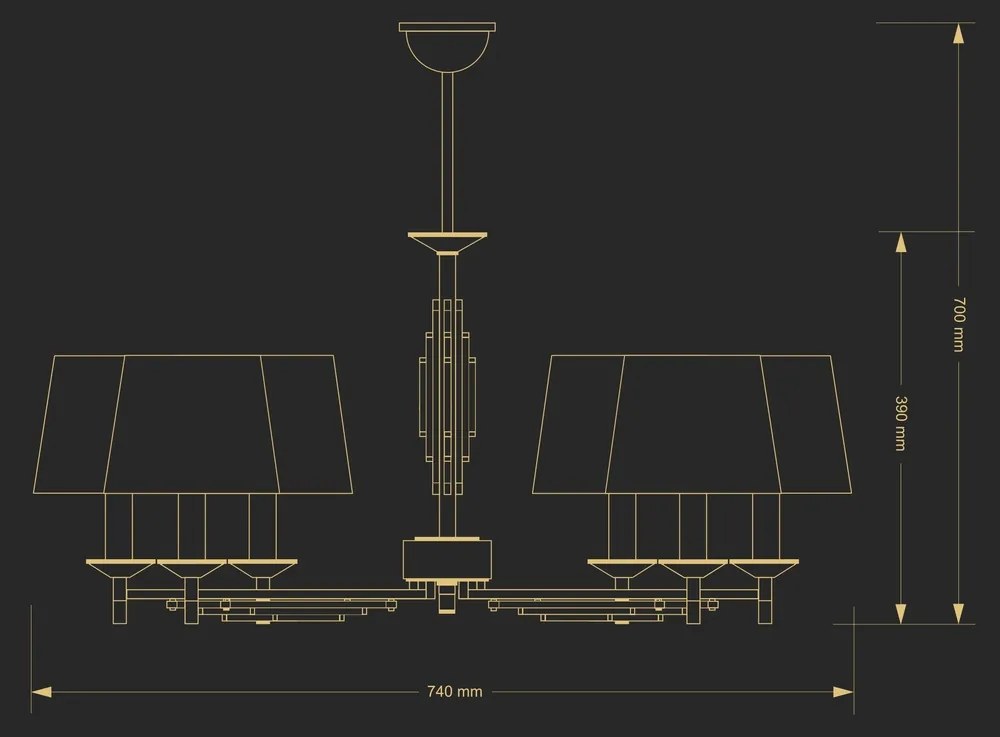 Candelabru 6 brate realizat manual Fellino