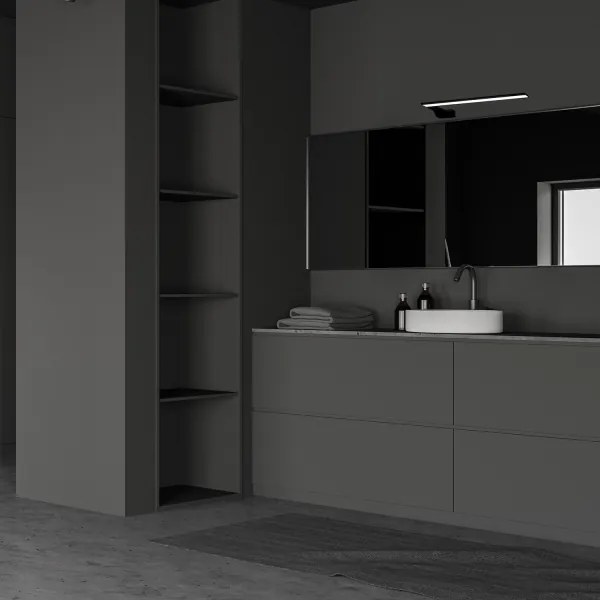 Aplica LED pentru baie SHINE, 11W, 230V, 45 cm, IP44, negru