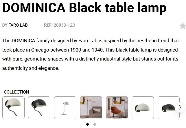 Veioza/Lampa de masa metal stil industrial DOMINICA negru