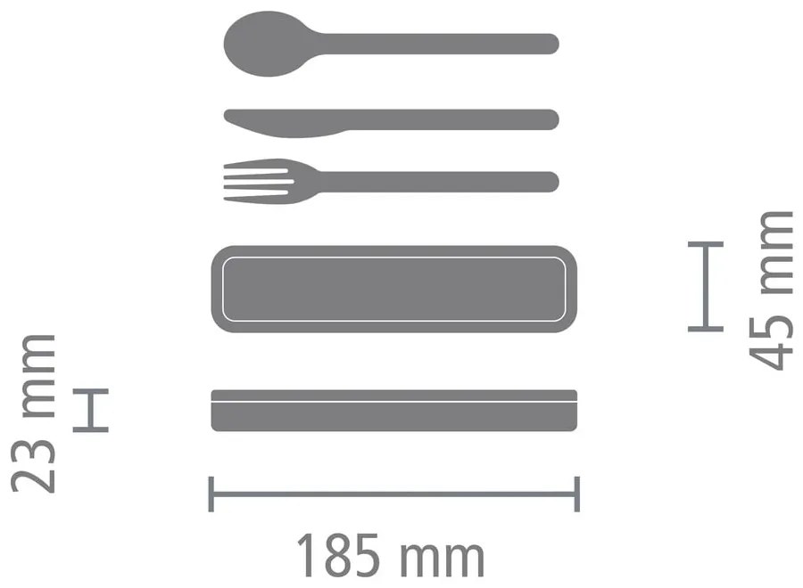 Set de tacâmuri de călătorie argintiu din oțel inoxidabil 3 buc. Make &amp; Take – Brabantia