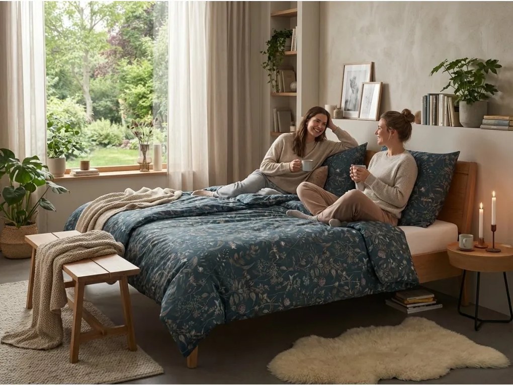 Lenjerie de pat din Renforce bumbac SELMIRA verde inchis Dimensiune lenjerie de pat: 70 x 90 cm | 140 x 220 cm