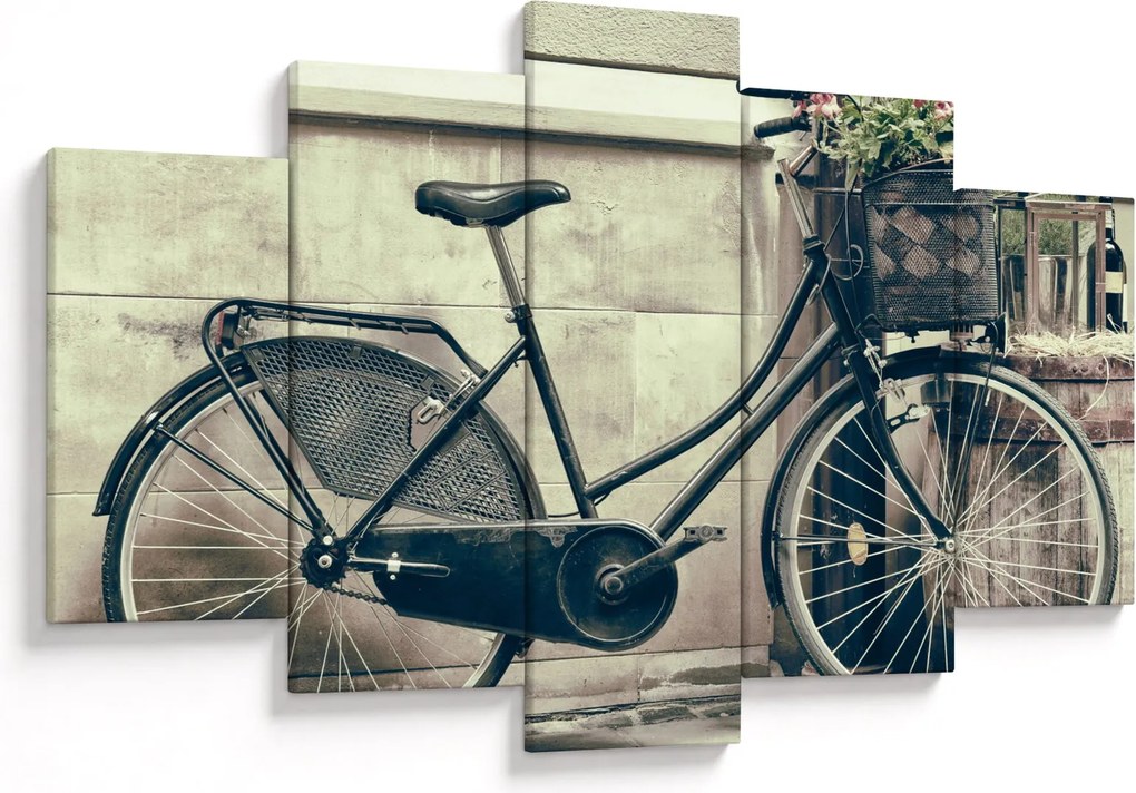 Tablou - Bicicleta de epocă cu flori (150x105 cm)