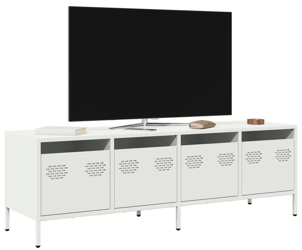 vidaXL Dulap TV, alb, 135x39x43,5 cm, oțel laminat la rece