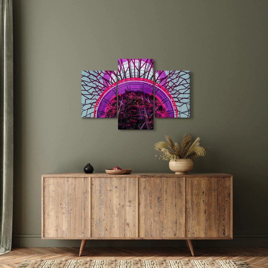 Tablou abstrac - crengi violete (90x60 cm)