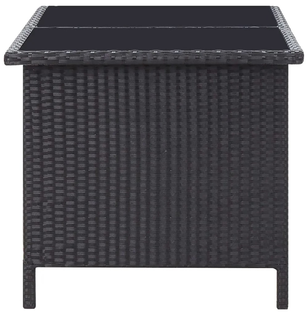 Set mobilier de gradina cu perne, 6 piese, negru, poliratan
