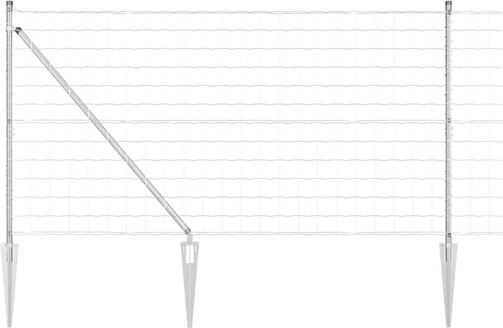 vidaXL Gard cu Stâlp Argintiu 1,2 x 10 m Oțel