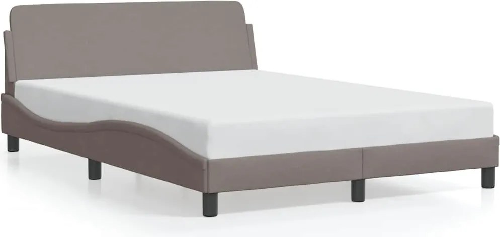 vidaXL Cadru de pat, Dover, gri taupe, 140x200 cm, textil