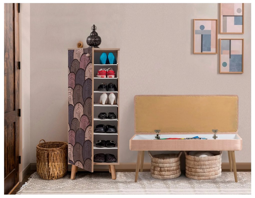 Mobilier Hol Beside 2 (stejar sonoma + piatră) . 1094002
