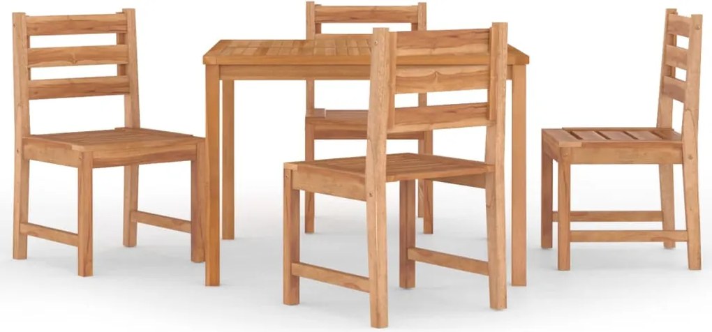 vidaXL Set masă pentru grădină, lemn masiv de tec, 5 piese