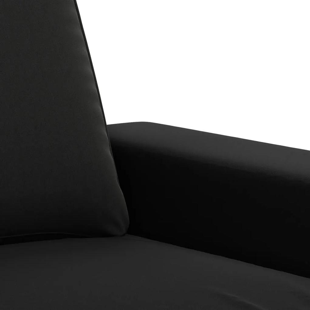 Canapea cu 2 locuri, negru, 140 cm, tesatura microfibra Negru, 174 x 77 x 80 cm