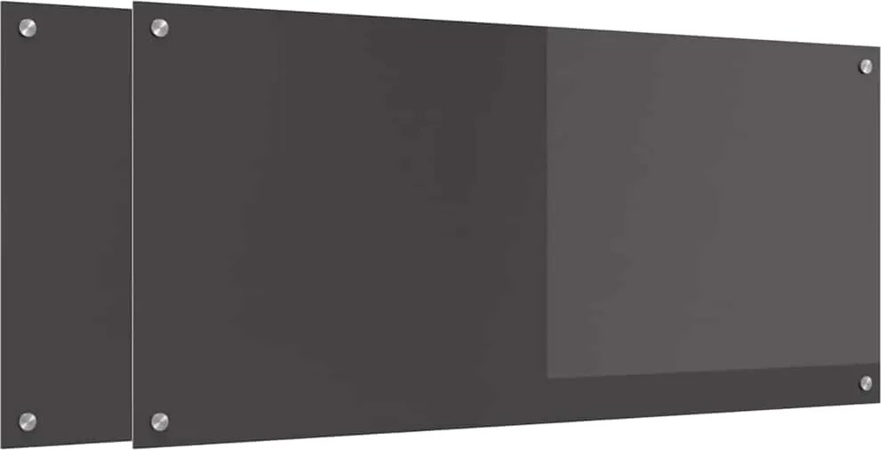 vidaXL Panou de bucătărie 2 pcs Gri închis 110 x 50 cm