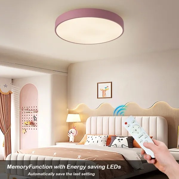 Brilagi - Plafonieră LED dimabilă POOL LED/60W/230V 3000-6000K 50 cm roz+telecomandă