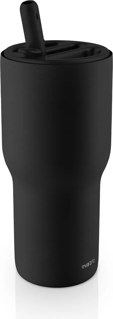 Termos de călătorie Sip'n'Go 0,6 l cu pai, negru - Eva Solo