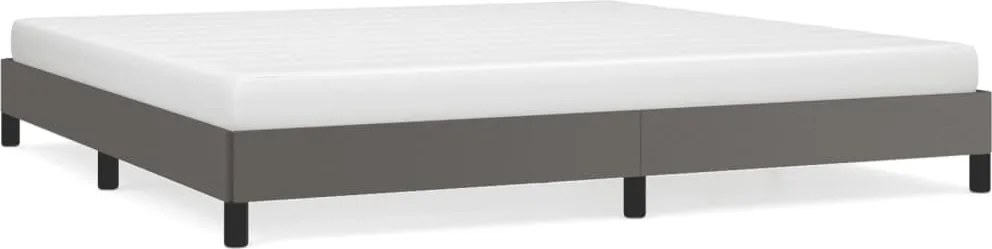 vidaXL Cadru de pat, gri, 200x200 cm, piele ecologică