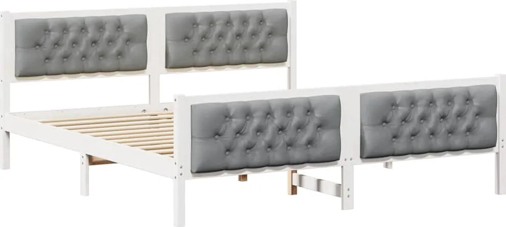 vidaXL Cadru de pat Gri deschis 180 x 200 cm Lemn de pin masiv