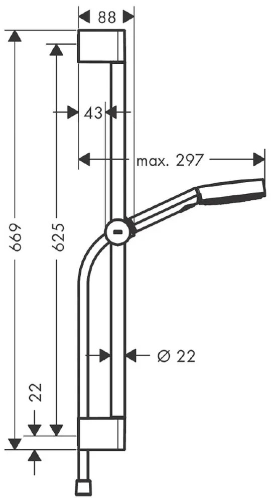 Set dus alb mat 3 jeturi Hansgrohe, Pulsify Select 105 Alb mat