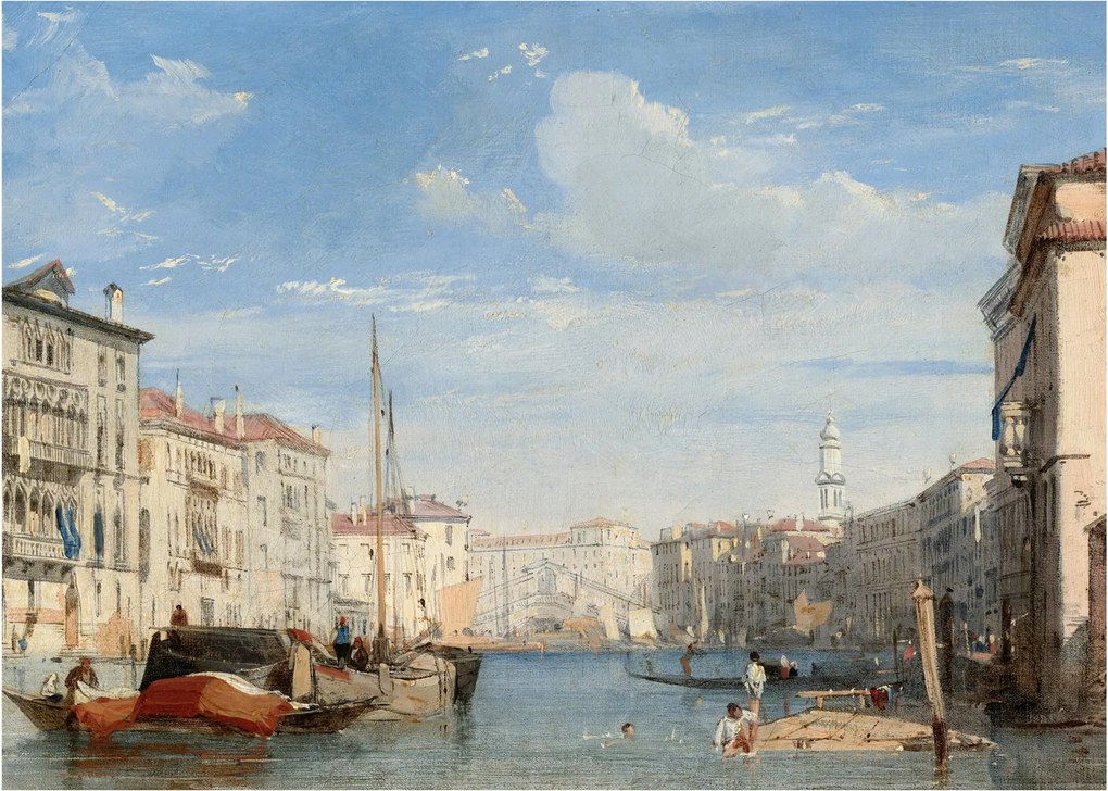 Tablou pe sticlă - Richard Parkes Bonington, The Grand Canal, reproducere (70x50 cm)