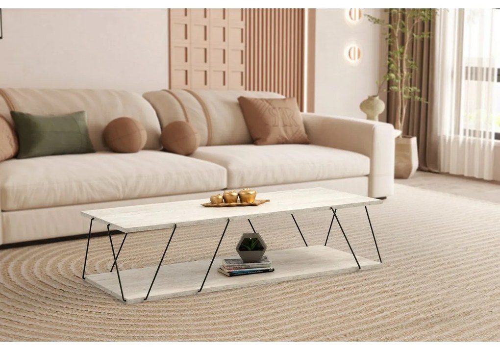 Măsuță de cafea Labranda Travertine and Black