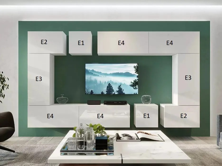 Mobilier living Berny 71 (alb + Alb lucios). 1087204